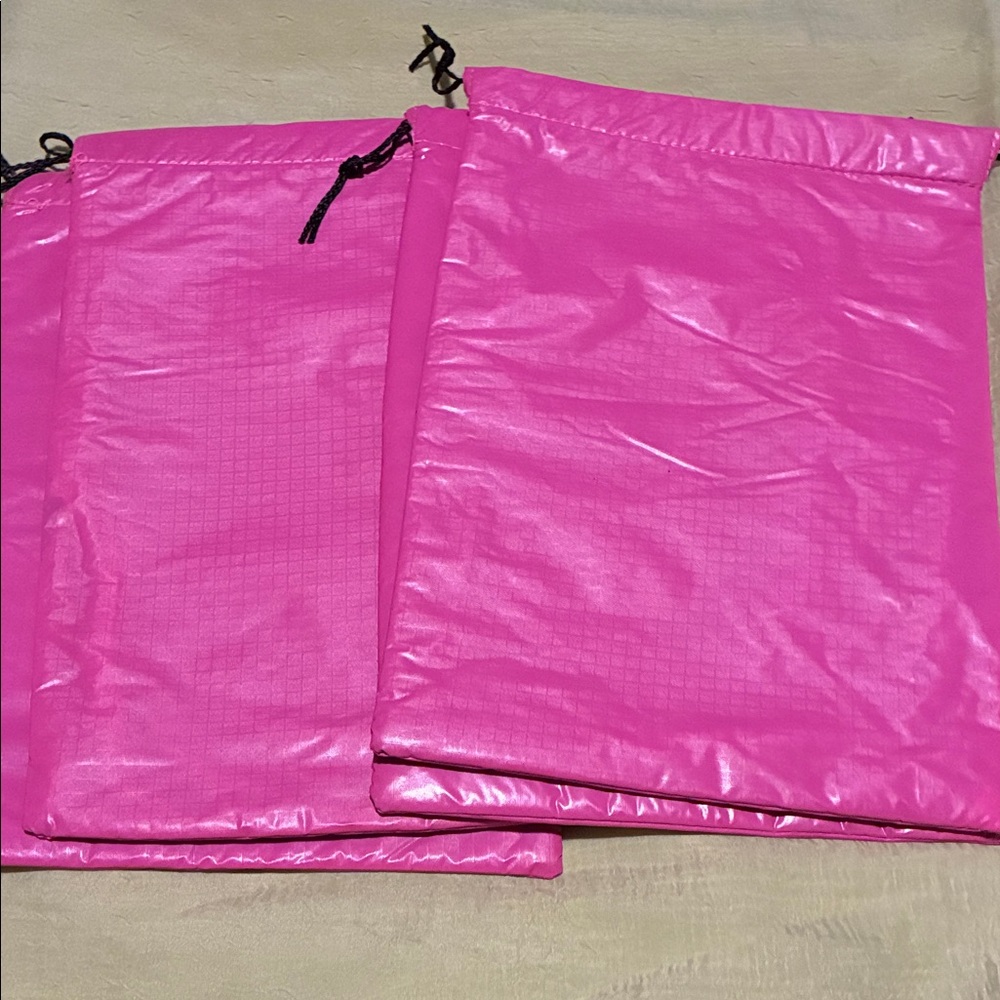 Set of 4 Pink Drawstring Bags